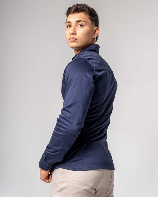 Camisa Clásica Lucca Azul Noche