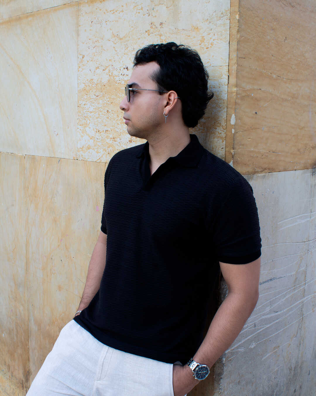 Polo Tejido Misak Negro Matte