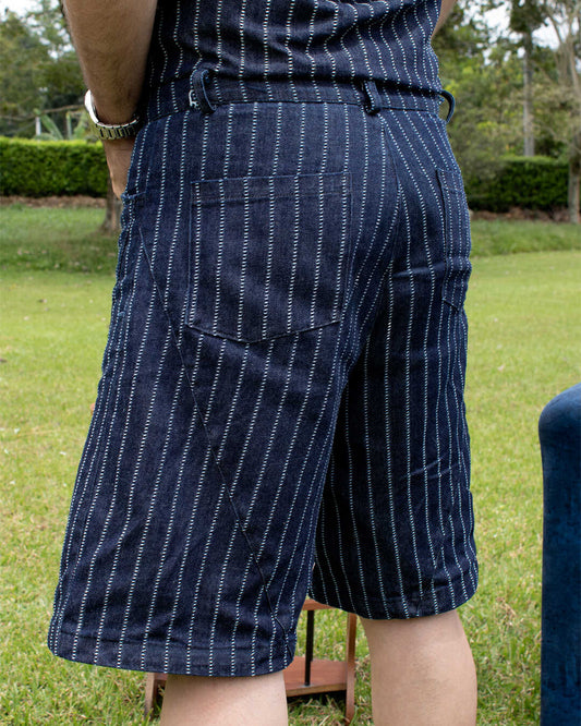 Bermuda Denim de Rayas El Deseo