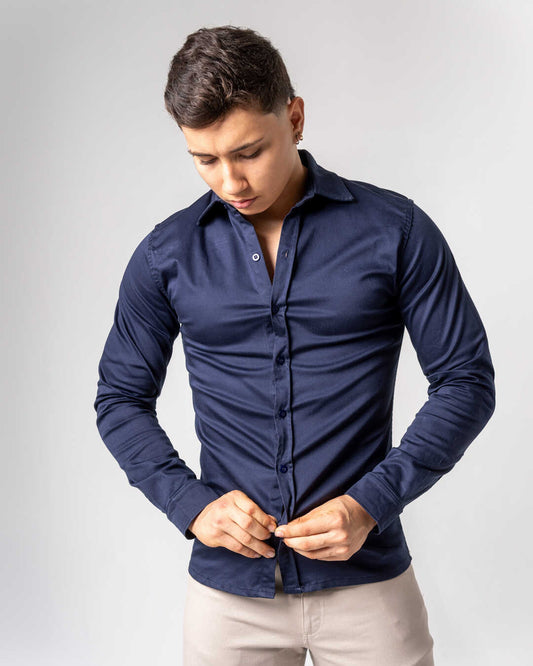 Camisa Clásica Lucca Azul Noche