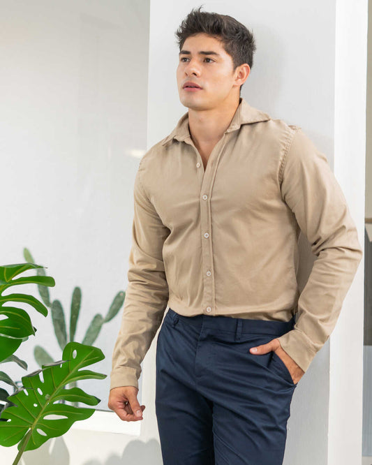 Camisa Clásica Lucca Café
